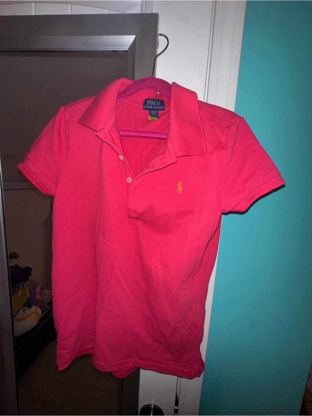 Polo by Ralph Lauren Girls' Hot Pink Polo with Yellow Pony